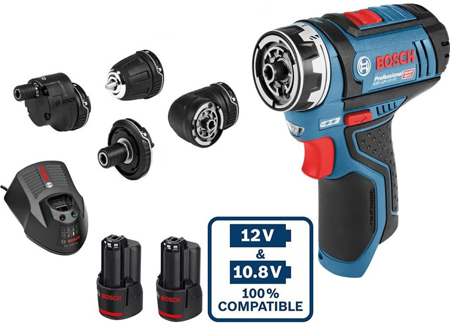 Bosch Cordless Drill Multi Tools, 12V, 1300rpm, GSR12V-15FC